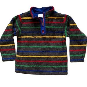 Hanna Andersson Marshmallow‎ Half Zip Sweater Pullover Stripe Size 120 / 6-7